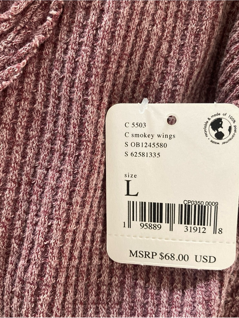 NWT We The Free Waffle-Knit scoop Neck Pullover distressed oversized top large - Picture 5 of 7